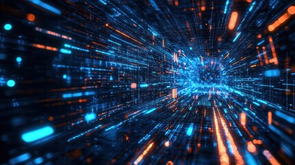 Fototapeta premium AI-Powered Deep Learning Matrix with Data Visualization