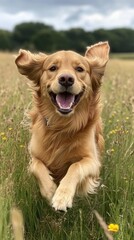 A dog running joyfully through a meadow, ears flapping in the wind, pure happiness. --ar 9:16 --style raw --stylize 250 --v 6.1 Job ID: e1298630-40b4-4c04-af4b-340e918c7212