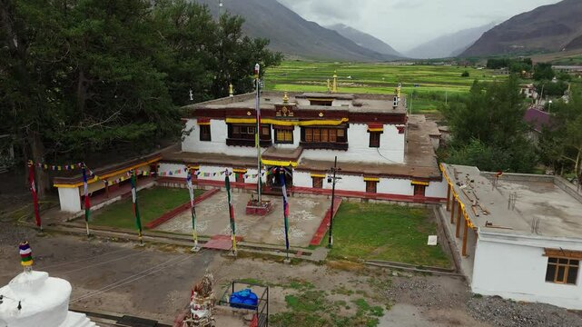 Sani Gompa Buddhist Monastery, Aerial View