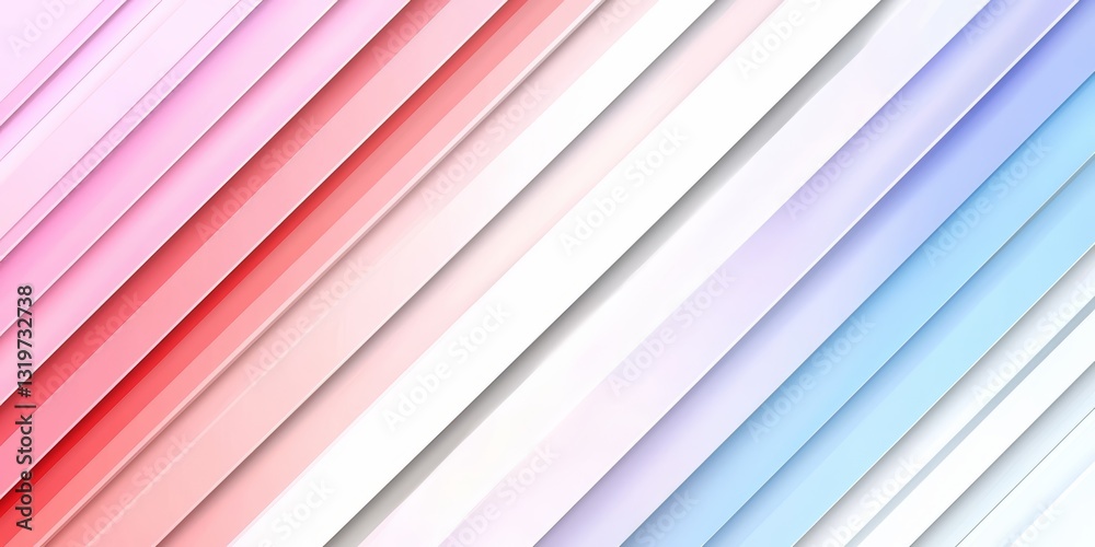 Fototapete Colorful striped background with a white line in the middle. The background is made up of different colors, including pink, blue, and white