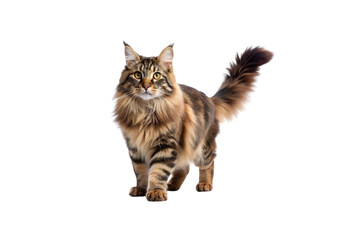 maine coon cat isolated on white