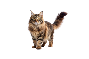 maine coon cat isolated on white