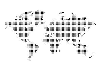 World map. Global network, pixel texture, earth background, abstract pattern © Oleh