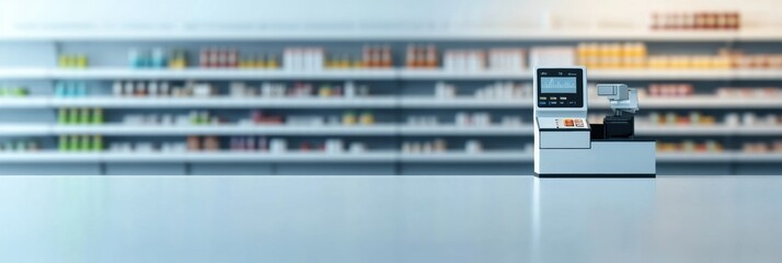 Smart cashier automates checkout process in modern supermarket effectively enhancing shopping experience for customers