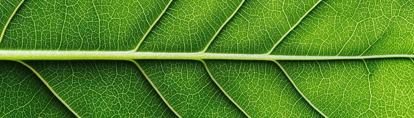 Intricate Macro Details of a Leaf Highlighting Textures and Patterns in Nature's Design