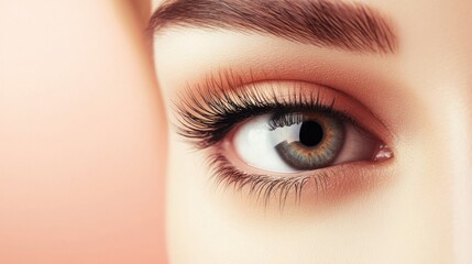 Obraz premium a close up of a woman's eye with long eyelashes