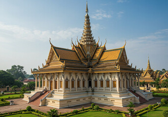Naklejka premium Silver Pagoda in Phnom Penh, Cambodia