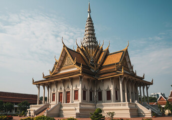 Fototapeta premium The Elegant Silver Pagoda of Cambodia