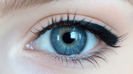 Fototapeta premium a close up of a person's eye with long black lashes