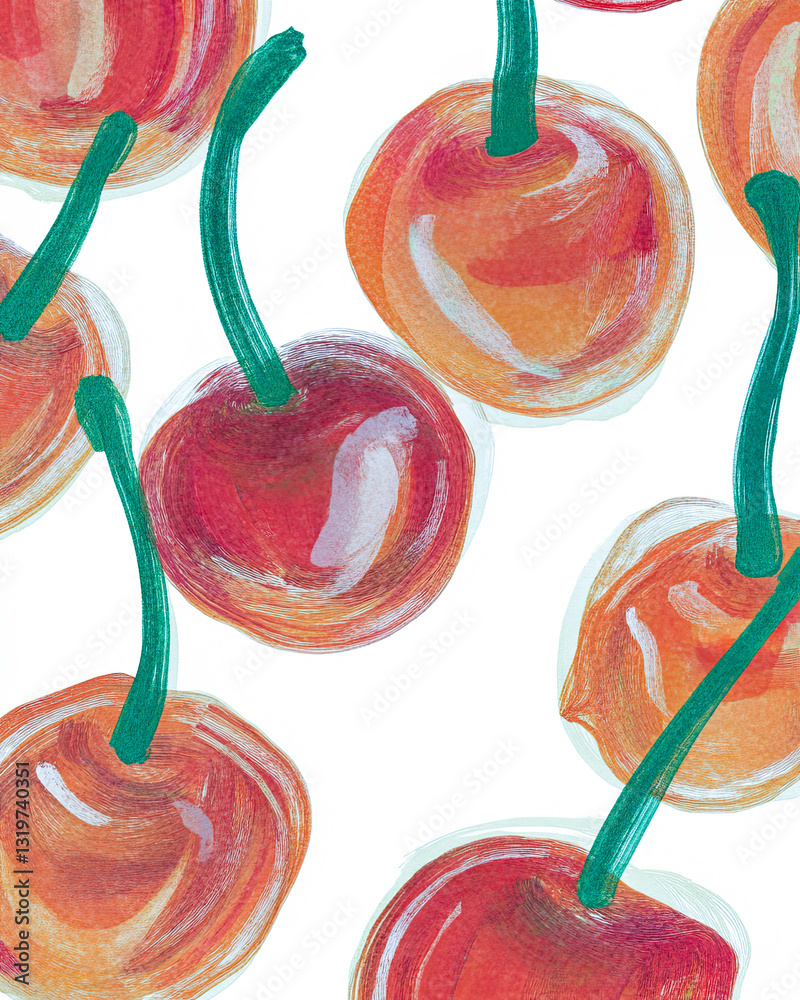 Poster cherry vibes aesthetic a playful backdrop for vibrant prints and artistic expression