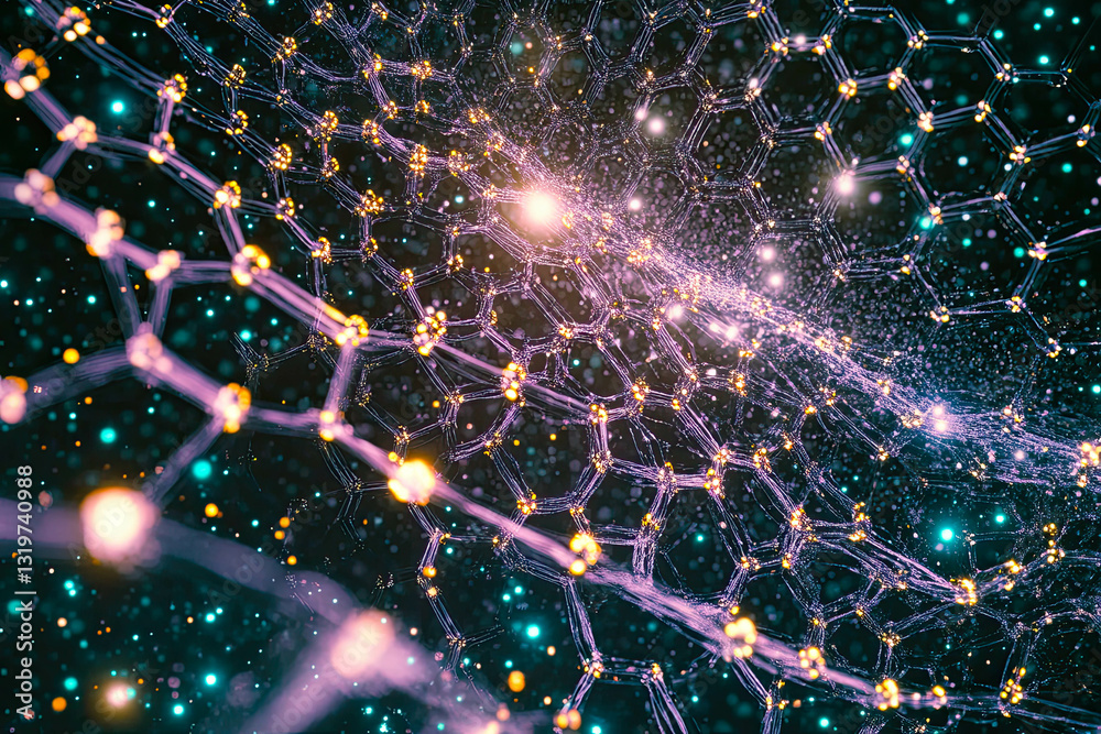 Poster mesmerizing glow of an energy matrix emerging through multidimensional space