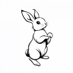 Obraz premium Rabbit Standing Drawing