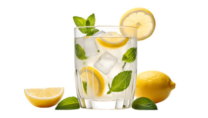   Chilled lemonade drink served in a glass ideal for outdoor gatherings