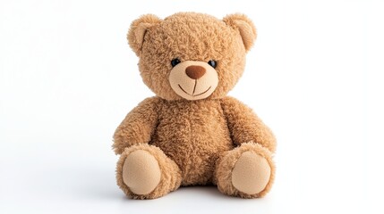 Obraz premium Soft Brown Teddy Bear on White Background 
