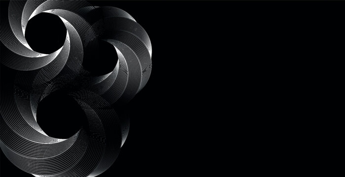 Black abstract bachkround with circles, blac and white gradient
