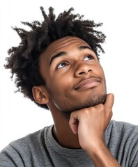 Pensive student deep in thought