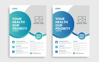 Corporate healthcare and medical flyer template.