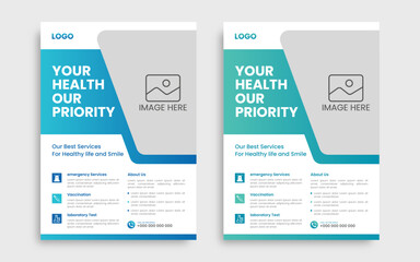 Corporate healthcare and medical flyer template.