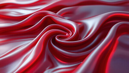 Obraz premium Red Satin Fabric Texture with Shiny Flowing Folds Background