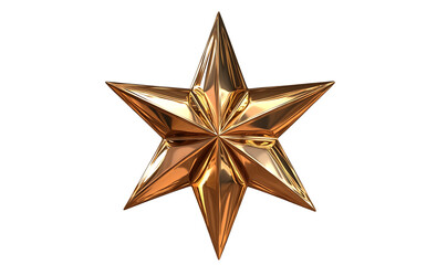 Obraz premium Glossy Metallic Star with Reflective Surface and Pointed Edges