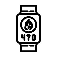 calorie burn wearable fitness line icon vector illustration