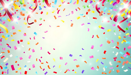 Colorful confetti celebration background illustration perfect for parties, events, anniversaries, birthdays, and holidays with festive, cheerful, and fun design elements isolated with white highligh