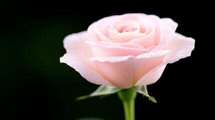 Obraz premium Delicate Pink Rose with Dewdrops