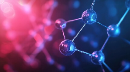 Connected molecules background design. Medical biotechnology, chemical banner. Molecule structure, microbiology recent web template