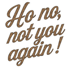 Ho no not you again typography 