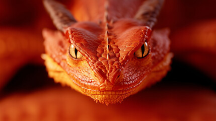 Fototapeta premium Close-up of a red dragon with intense gaze