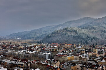 Fototapeta premium Blick auf Freiburg im Winter