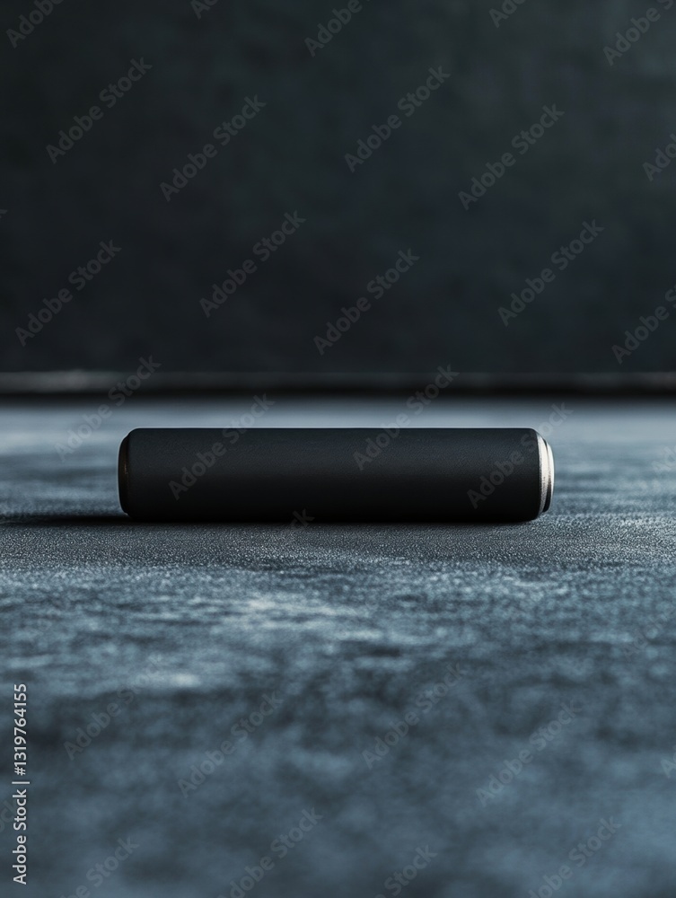 Poster minimalist fitness roller placed on a flat surface showcasing clean design and ample negative space