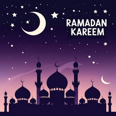 Elegant Ramadan Kareem greeting card adorned with traditional motifs