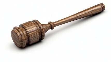 Symbol of justice with a polished wooden gavel