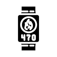 calorie burn wearable fitness glyph icon vector illustration