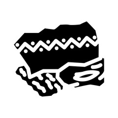 fabric scrap thrift driven fashion glyph icon vector illustration