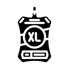 vintage clothing tag thrift driven fashion glyph icon vector illustration