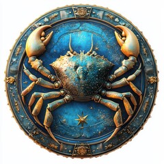 Cancer zodiac sign representation on a bright background