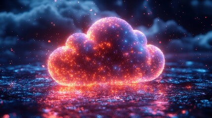 Cloud computing technology and internet concept. Big data and connection technology