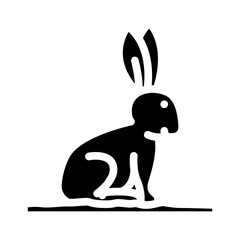 rabbit pet home glyph icon vector illustration