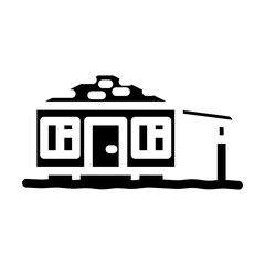 awning mobile home glyph icon vector illustration