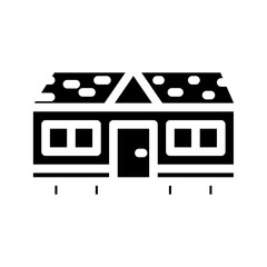 classic mobile home glyph icon vector illustration