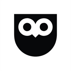 Fototapeta premium Simple vector illustration of a stylized owl in black and white