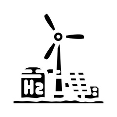 clean energy production carbon glyph icon vector illustration