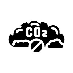 removal carbon glyph icon vector illustration