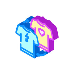 clothing swap thrift driven fashion isometric icon vector illustration
