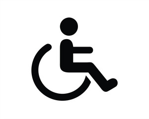 Vector illustration of a wheelchair user symbol for accessibility