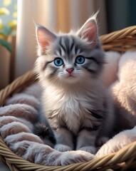 Kitten with Big Blue Eyes