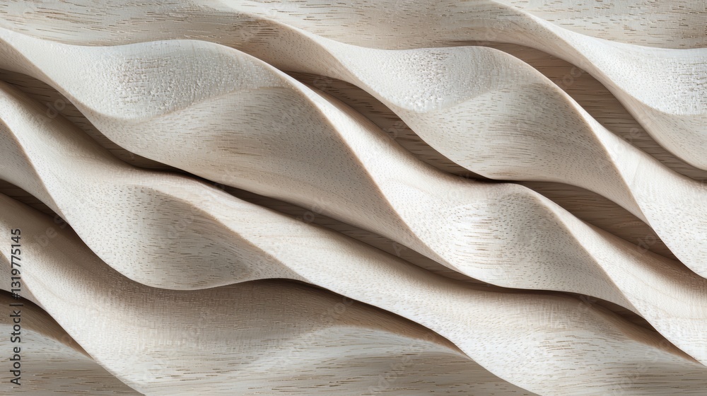 Poster wooden surface with a wavy pattern. the wood grain is visible, and the pattern appears to be a combi