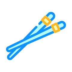 chopsticks titanium ultralight color icon vector illustration